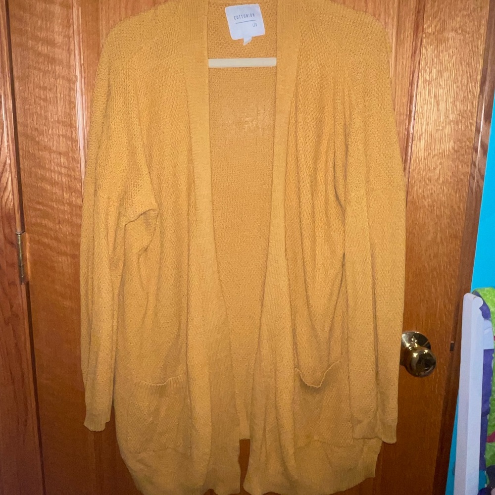 Cotton On Mustard Yellow Knit cardigan with pockets